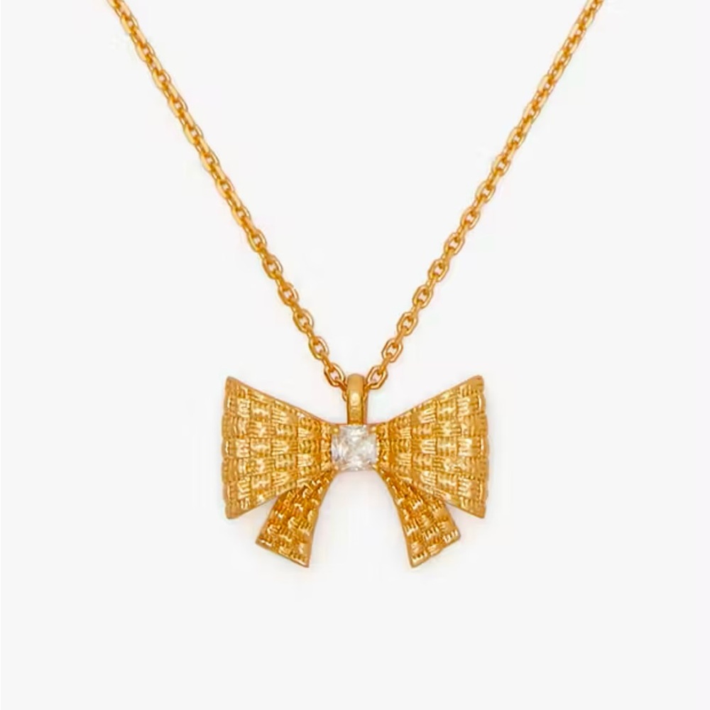 Kate Spade Wrapped In A Bow Mini Pendant Necklace - Picture 1 of 2